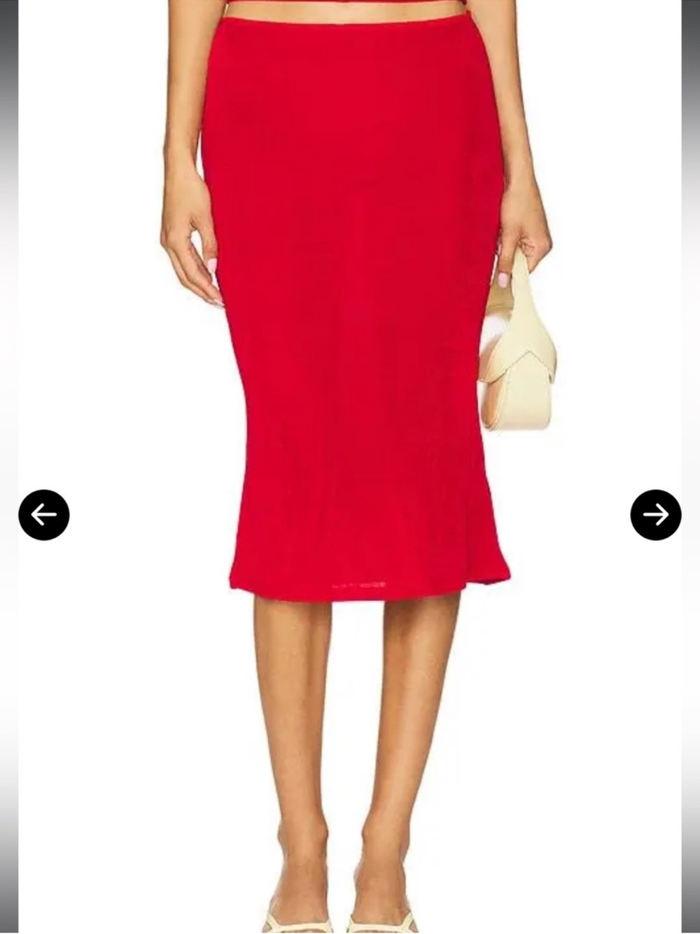 Danielle Guizio Red Midi Skirt - Picture 2 of 12